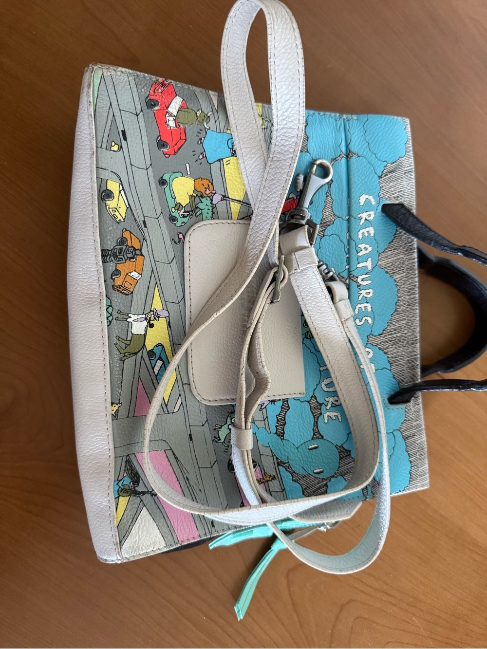 Min & Mon Multicolor 'Creatures of the Future' Graphic Satchel - Picture 4 of 8